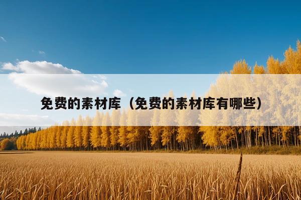 免费的素材库(免费的素材库有哪些)