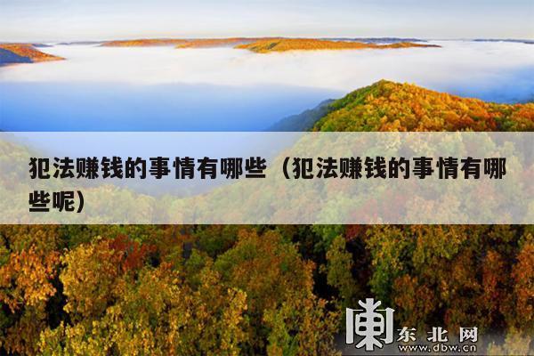 犯法赚钱的事情有哪些(犯法赚钱的事情有哪些呢)