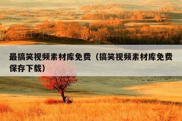 最搞笑视频素材库免费(搞笑视频素材库免费保存下载)